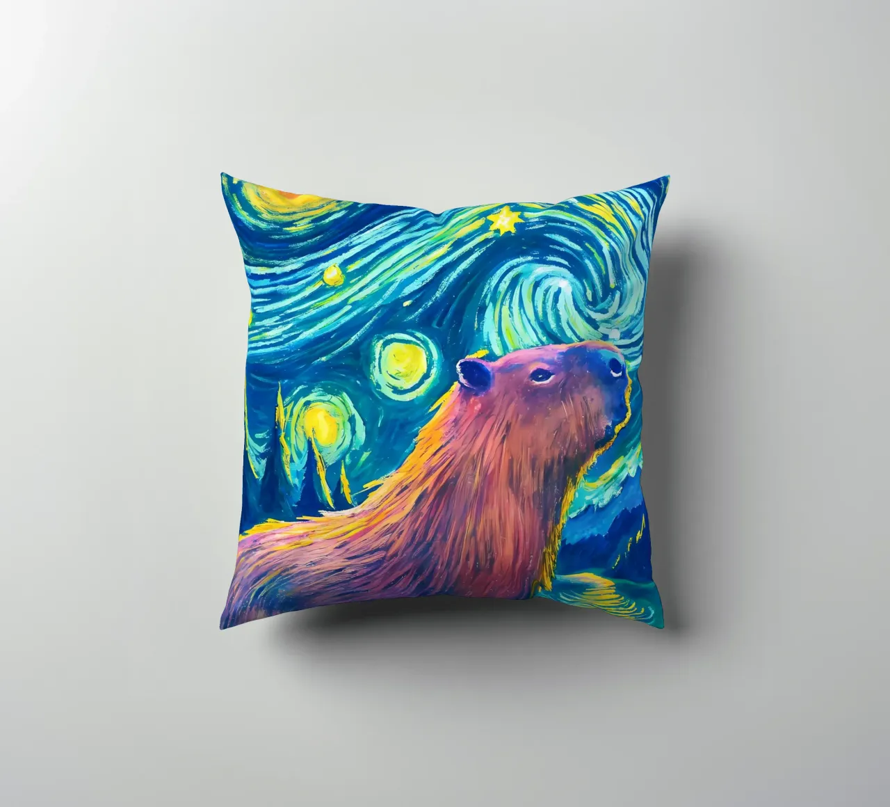 Capibara - Sotto le stelle di notte cuscino da flufftee