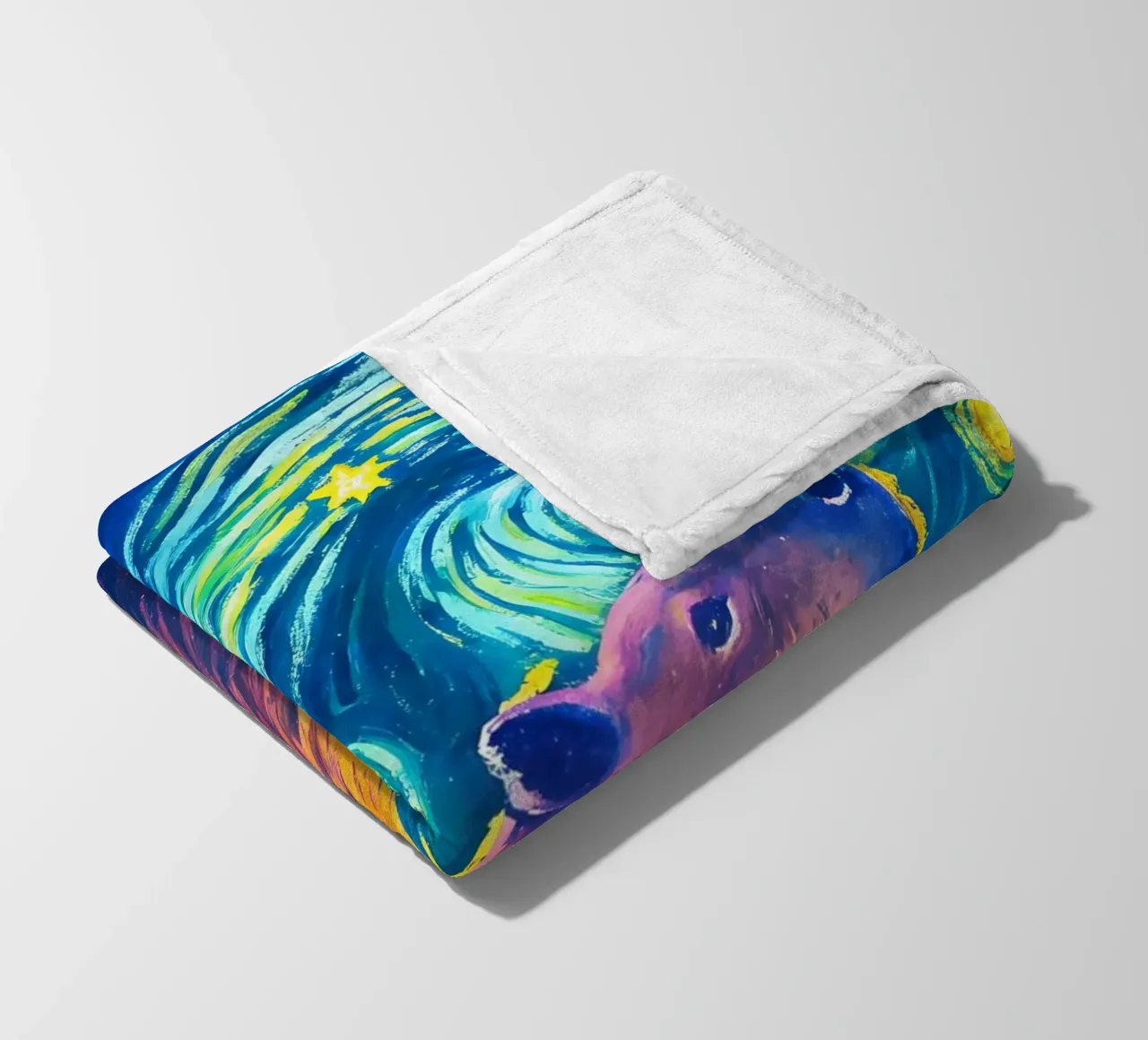 Capybara - Under The Stars At Night fleece blanket by flufftee