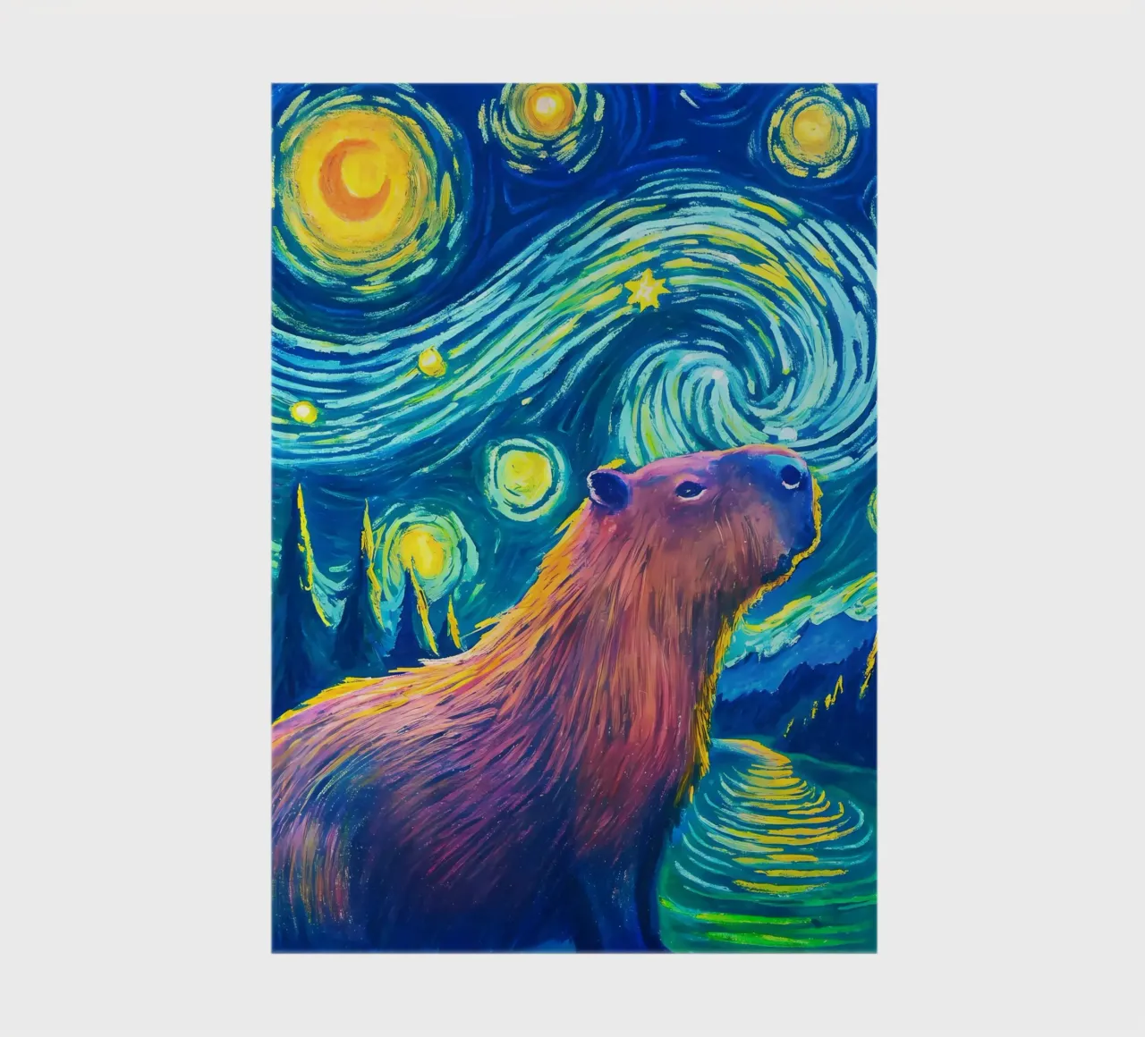Capybara - Under The Stars At Night notebook by flufftee