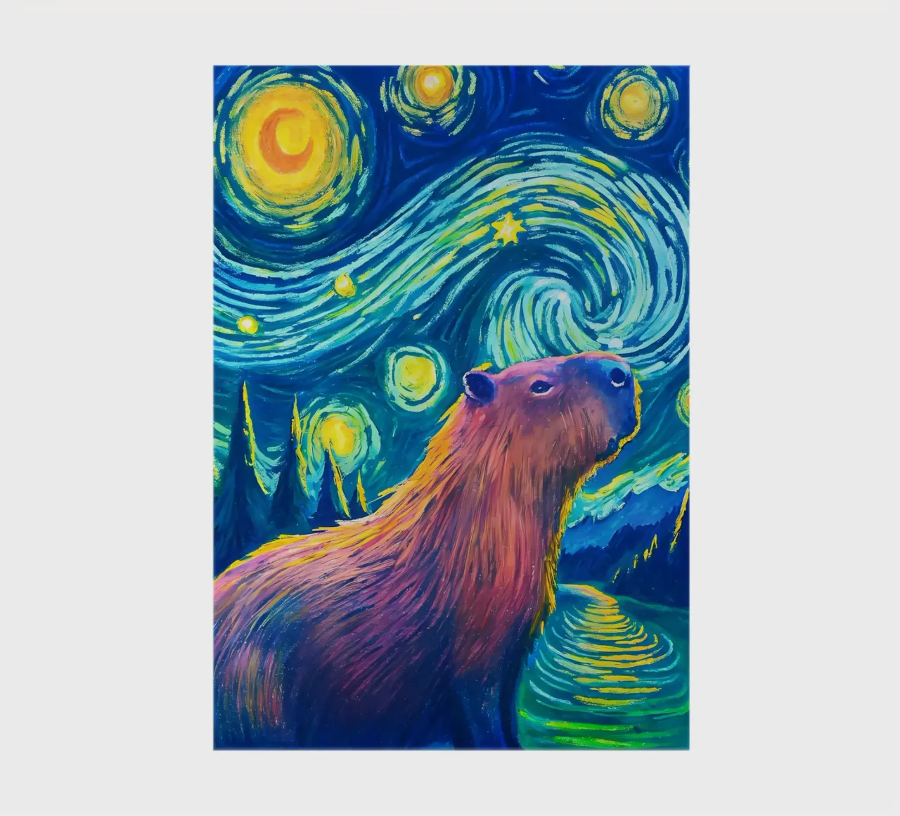 Capybara - Under The Stars At Night notebook by flufftee