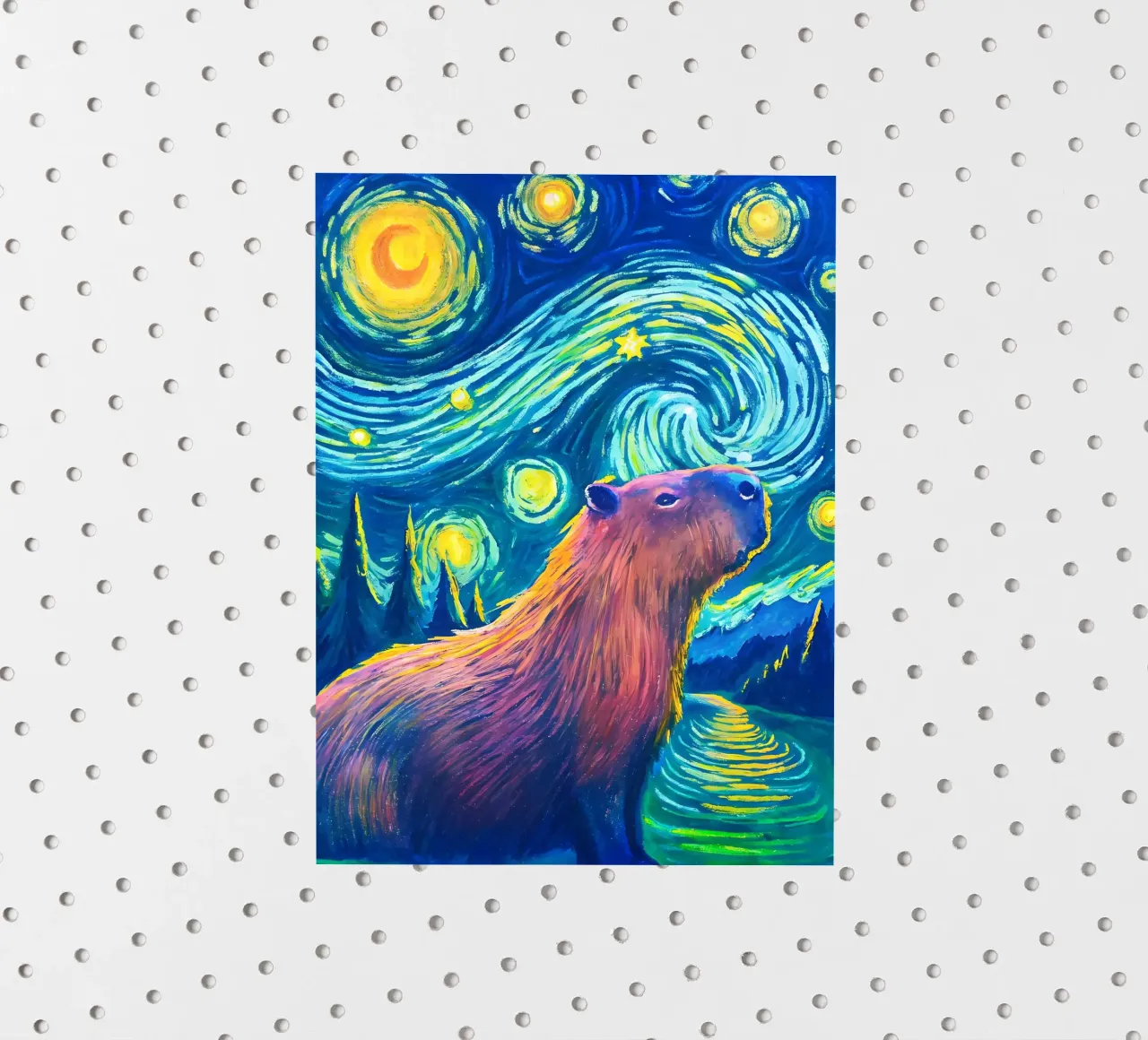 Capybara - Under The Stars At Night sticker by flufftee