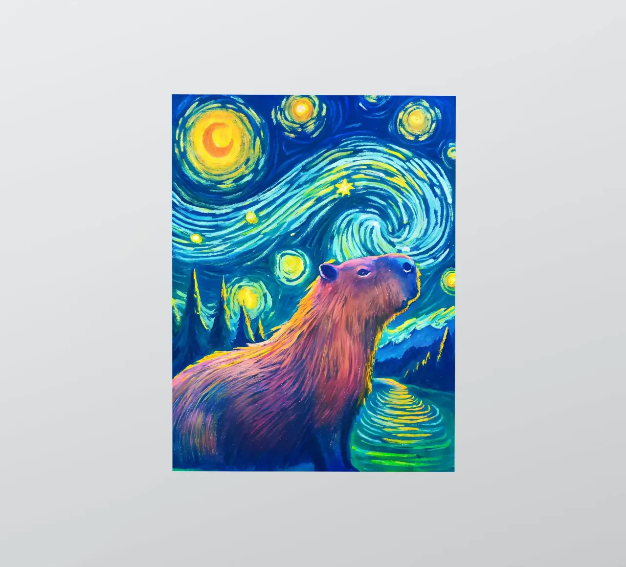 Capybara - Under The Stars At Night sticker by flufftee
