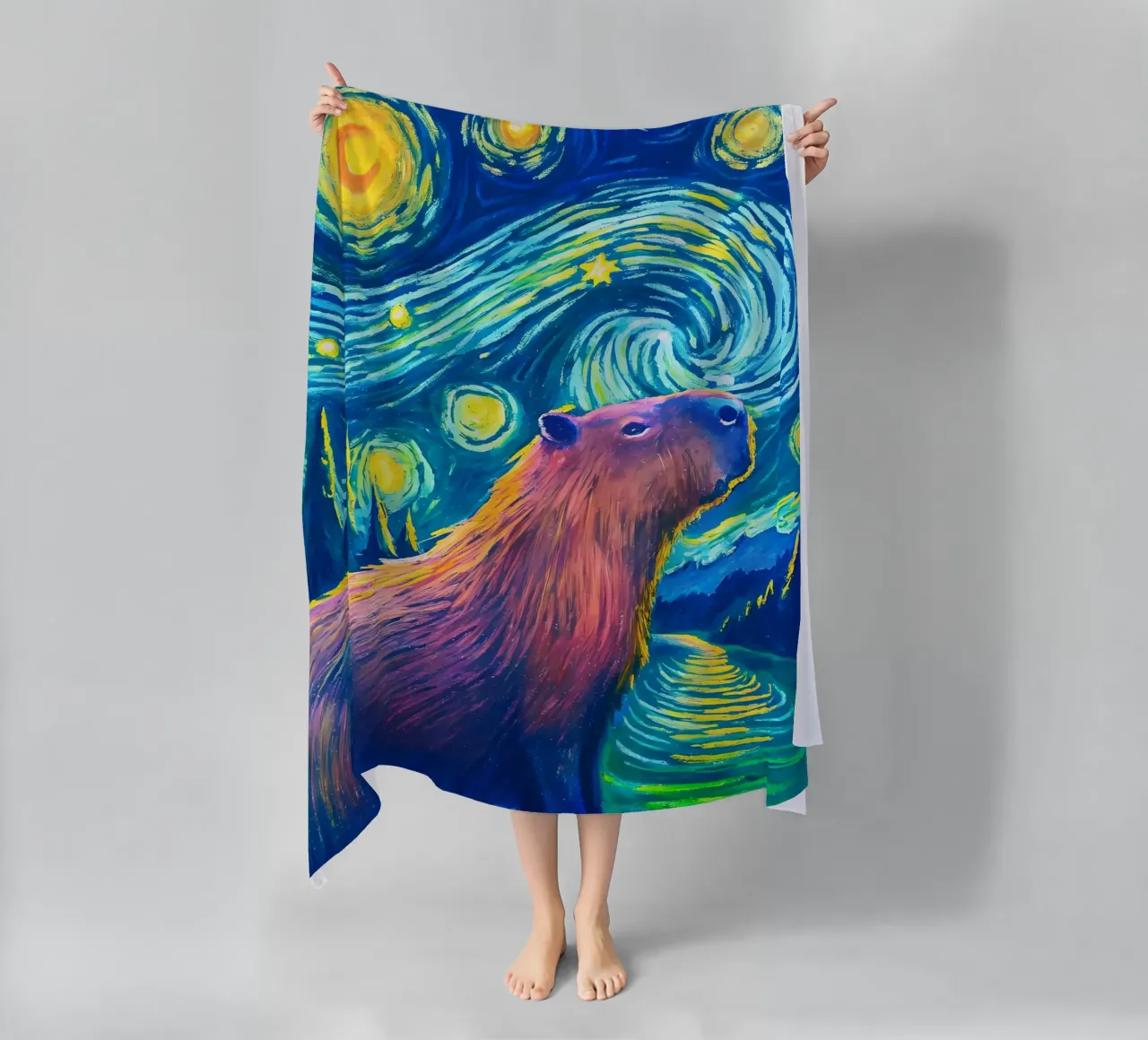 Capibara - Sotto le stelle di notte telo mare da flufftee