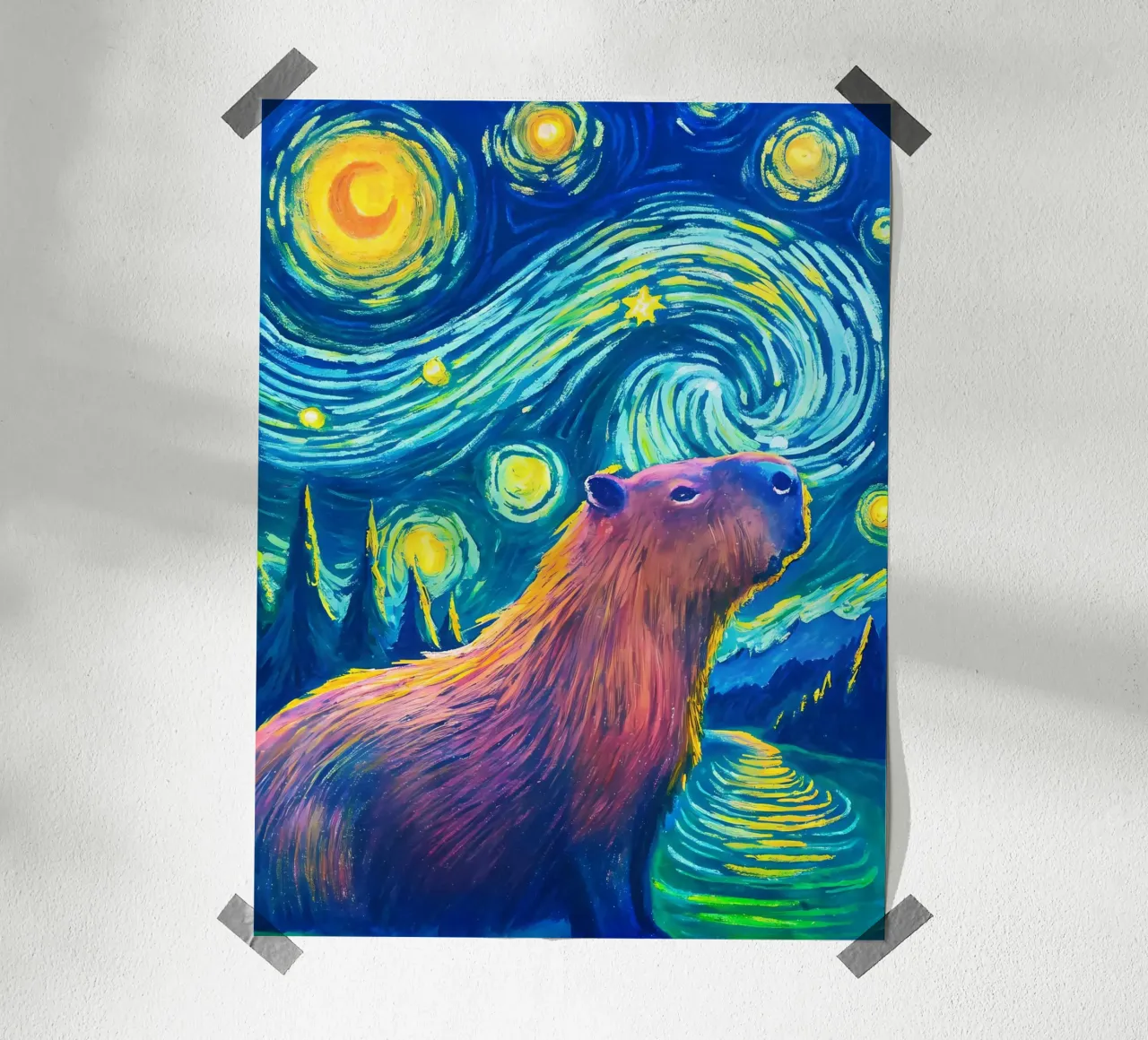 Capibara - Sotto le stelle di notte carta hahnemühle da flufftee