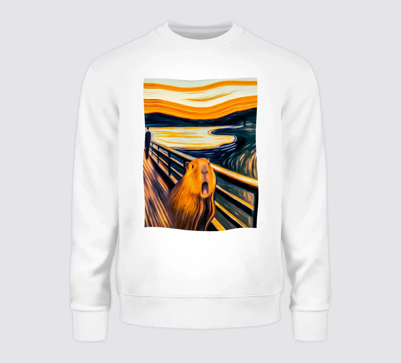 The Scream of the Capybara - A Modern Masterpiece sweatshirt by flufftee