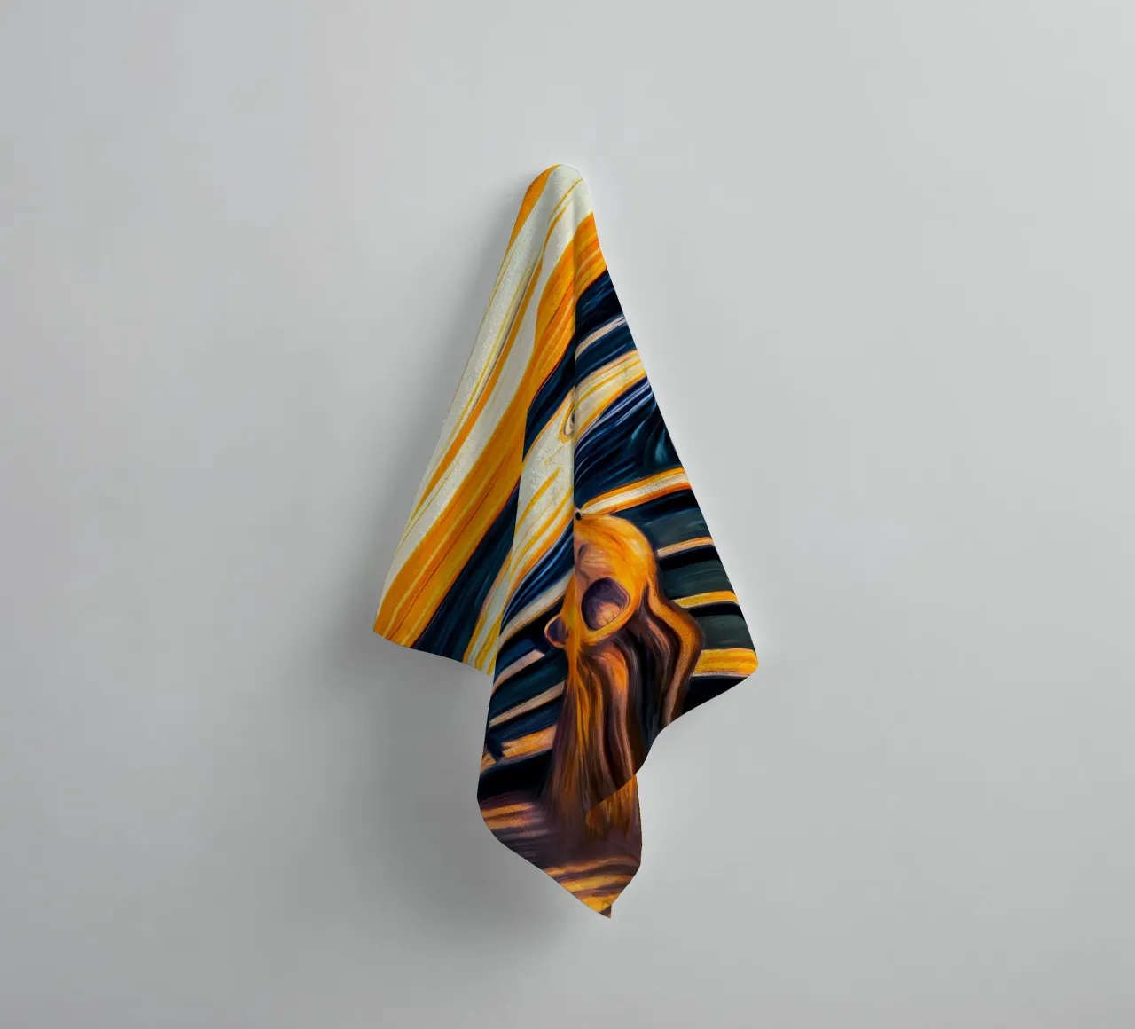 The Scream of the Capybara - A Modern Masterpiece towel by flufftee