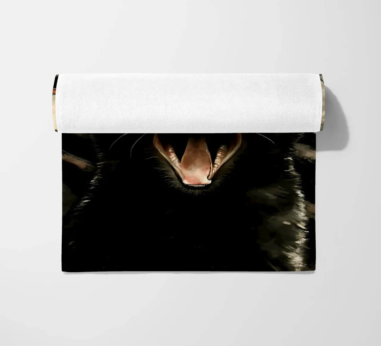 The Scream of the Cat - A Feline Masterpiece beach towel by flufftee