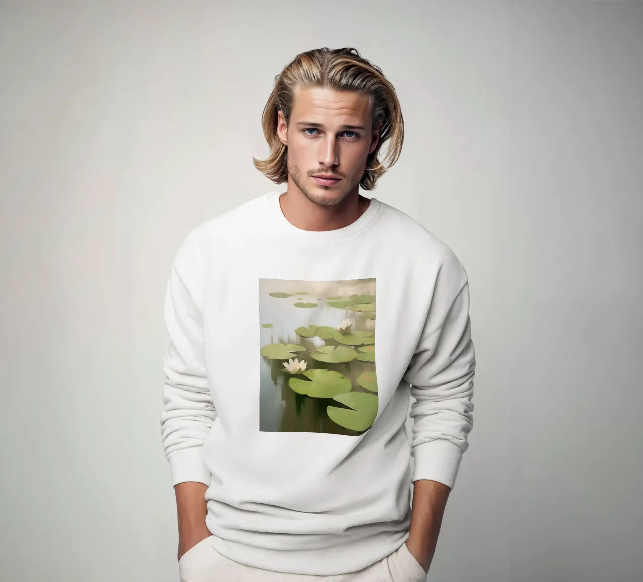 Water lily reflection sweatshirt by Carinaprint