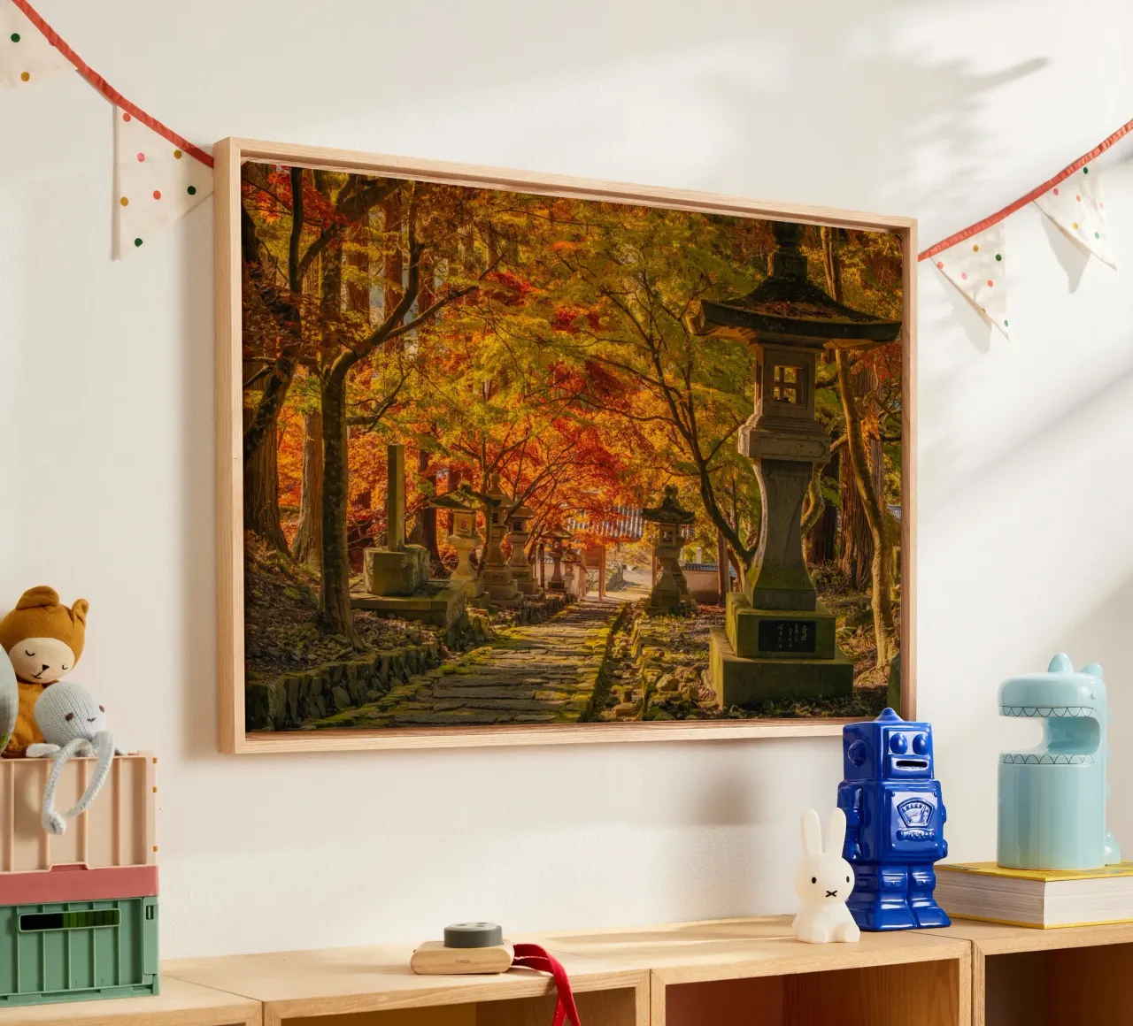 Santuario d'autunno a Nagano, Giappone tela con Cornice a cassetta da Marcel Bisig