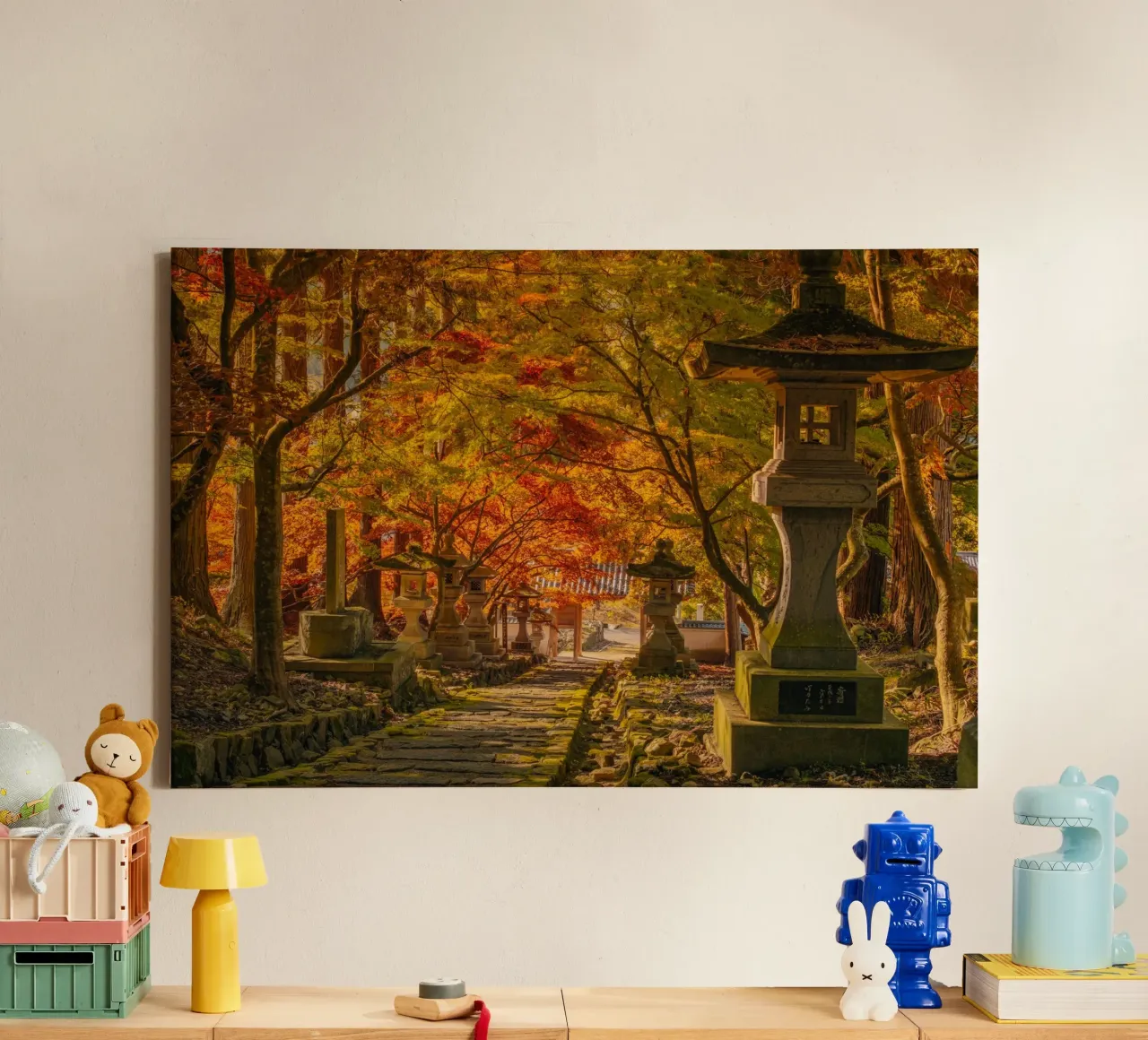 Santuario d'autunno a Nagano, Giappone tela con Cornice a cassetta da Marcel Bisig