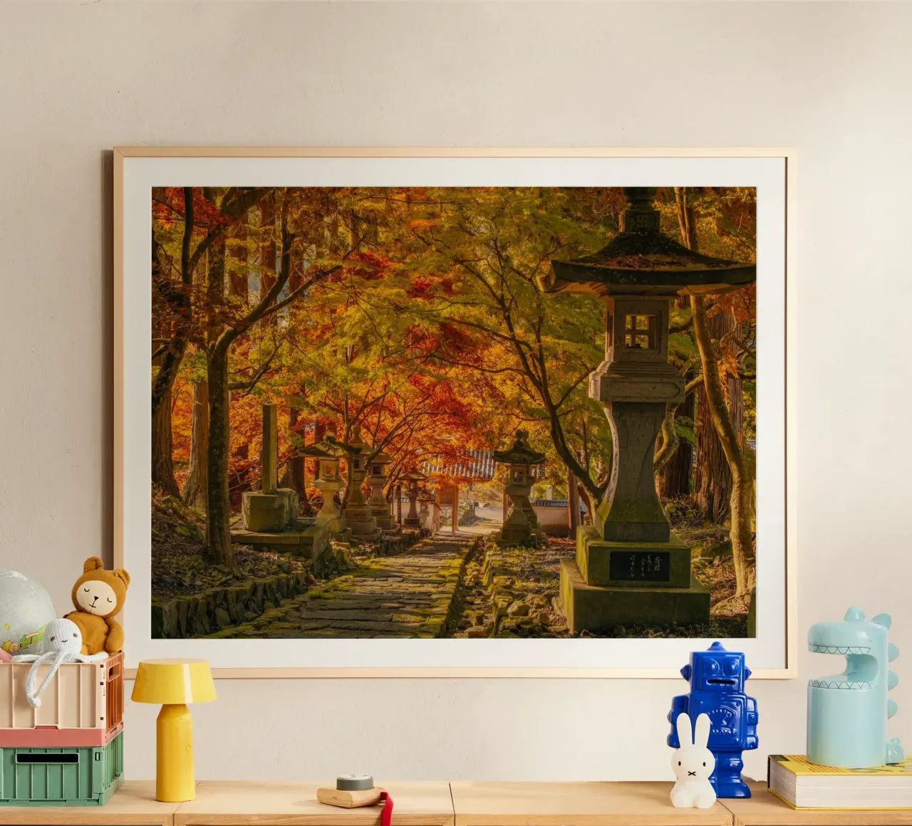 Autumn Shrine in Nagano, Japan poster by Marcel Bisig