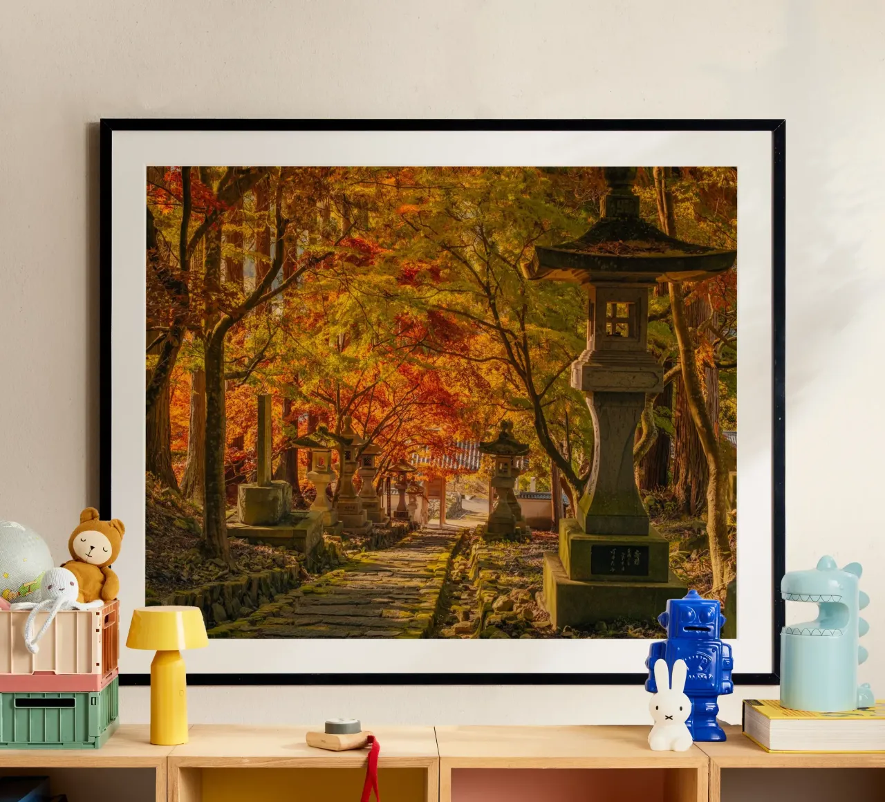 Autumn Shrine in Nagano, Japan poster by Marcel Bisig