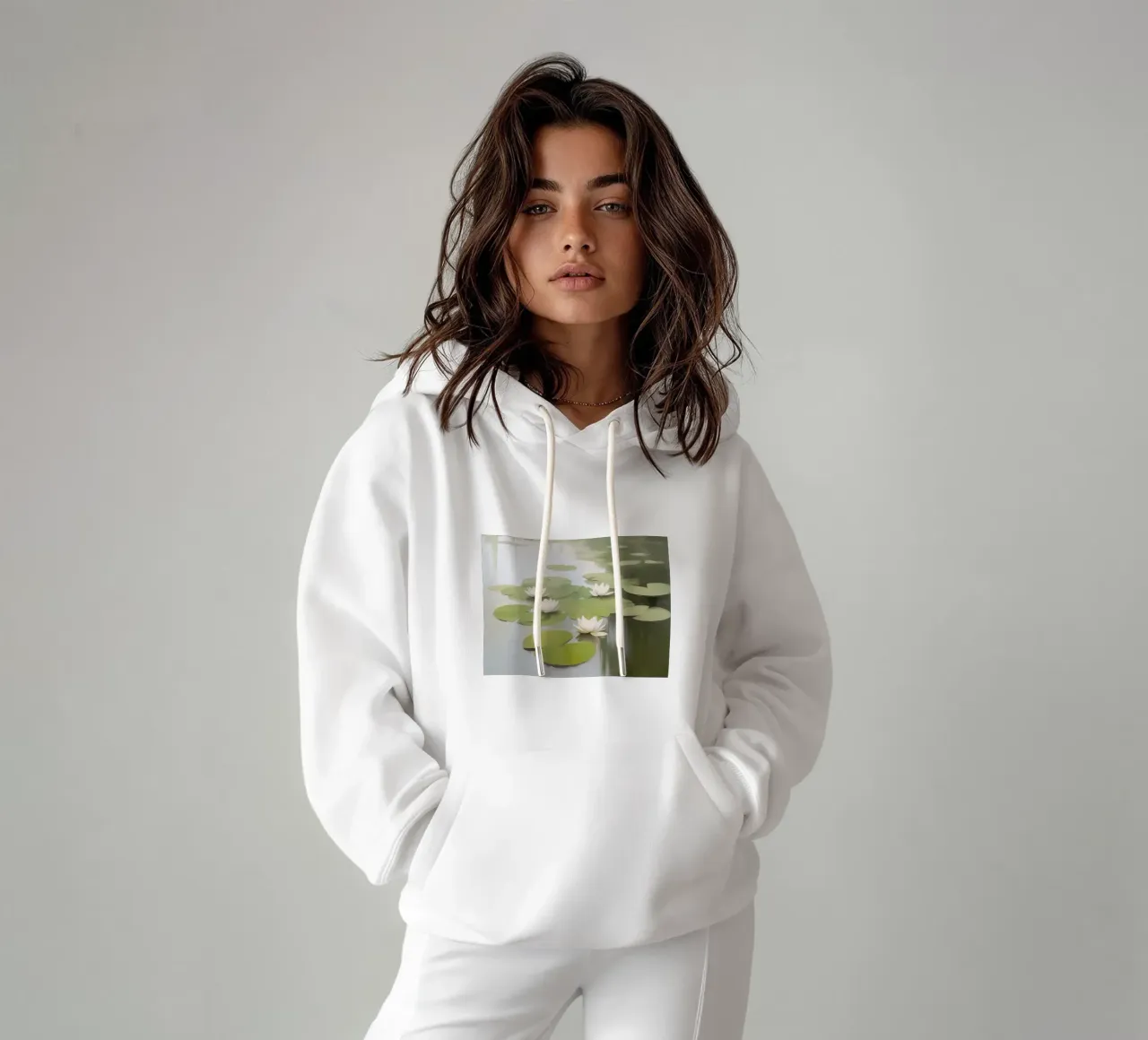 Eleganza botanica della ninfea felpa con cappuccio da Carinaprint