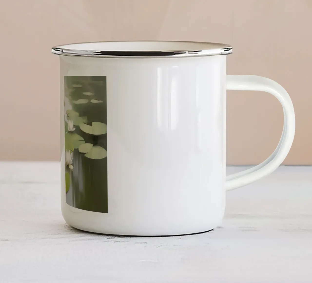Eleganza botanica della ninfea tazza in smalto da Carinaprint