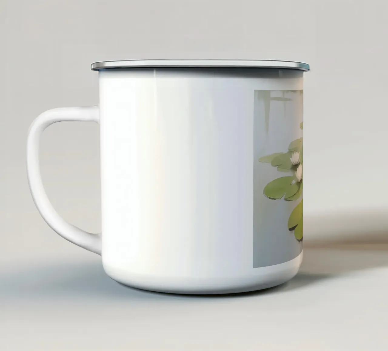 Eleganza botanica della ninfea tazza in smalto da Carinaprint