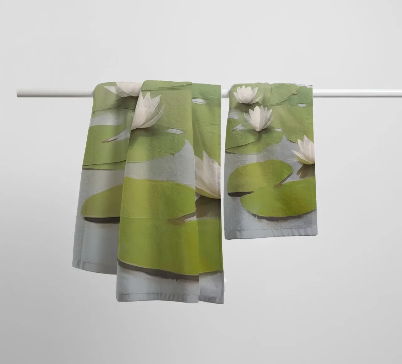 Botanical water lily elegance towel by Carinaprint