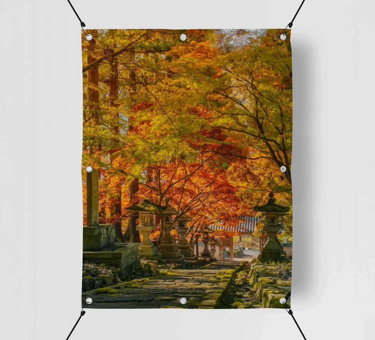 Santuario d'autunno a Nagano, Giappone telo in pvc da Marcel Bisig