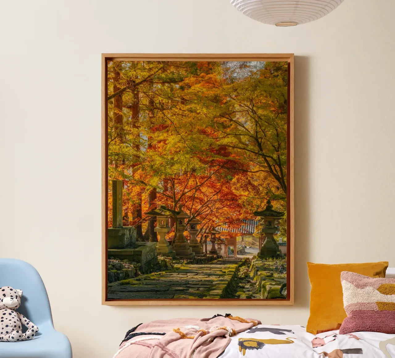 Santuario d'autunno a Nagano, Giappone tela con Cornice a cassetta da Marcel Bisig