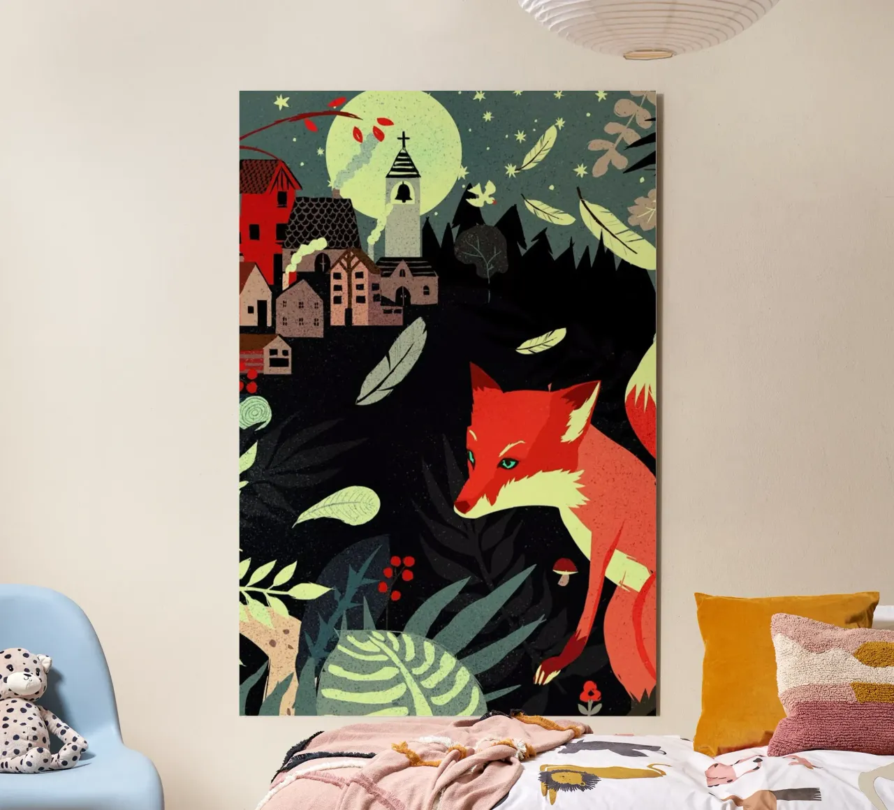 Fox And The Village alluminio dibond da Kateřina Bažantová
