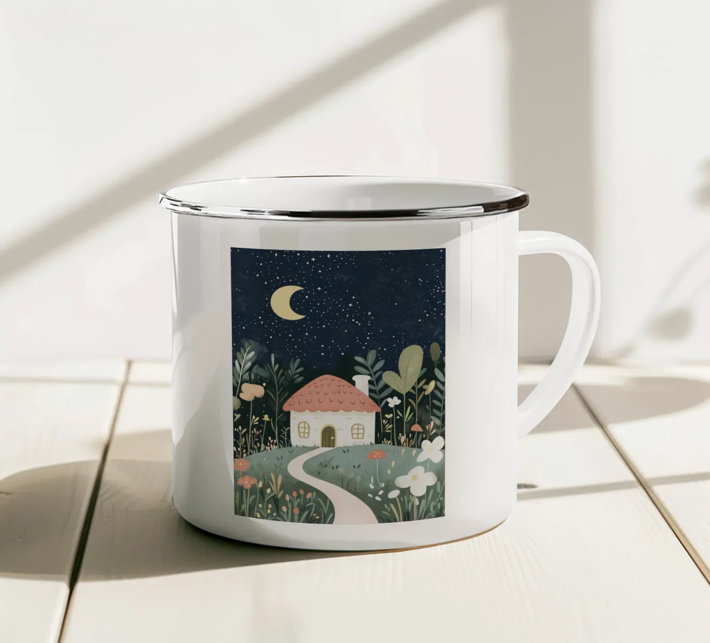 Tiny Home enamel mug by treechild