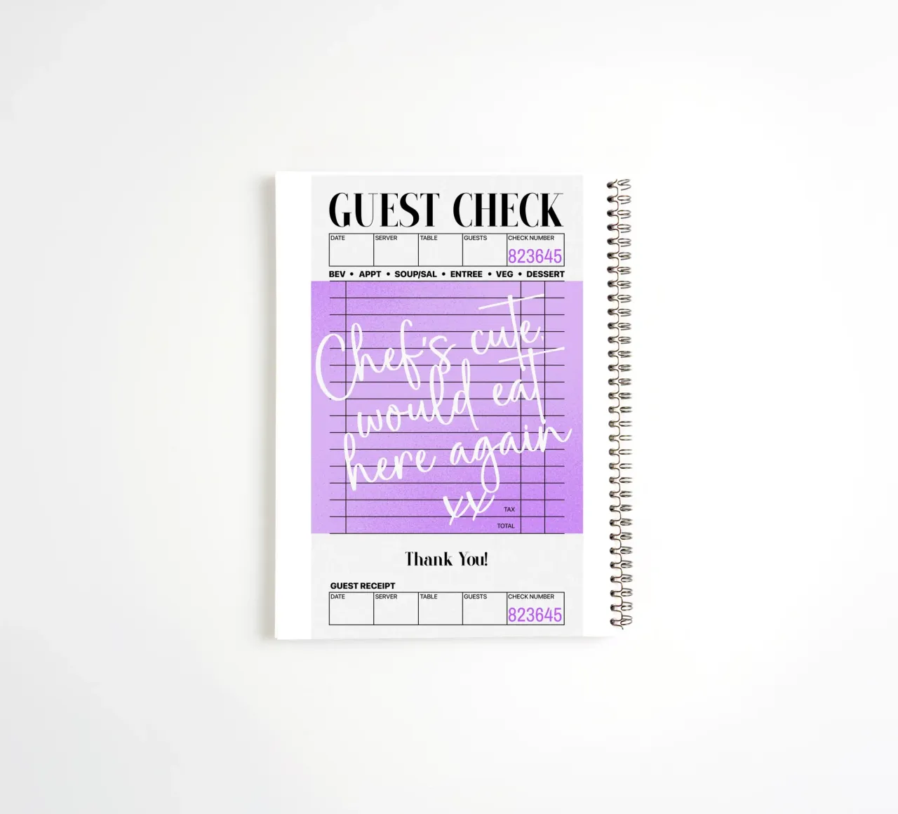 Guest Check Poster, Lila Flieder Wandkunst, Preppy Wandkunst Ringbuch von PrintStudio