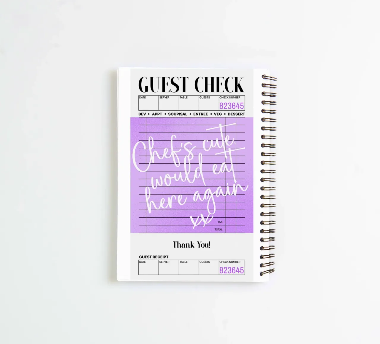 Guest Check Poster, Lila Flieder Wandkunst, Preppy Wandkunst Ringbuch von PrintStudio
