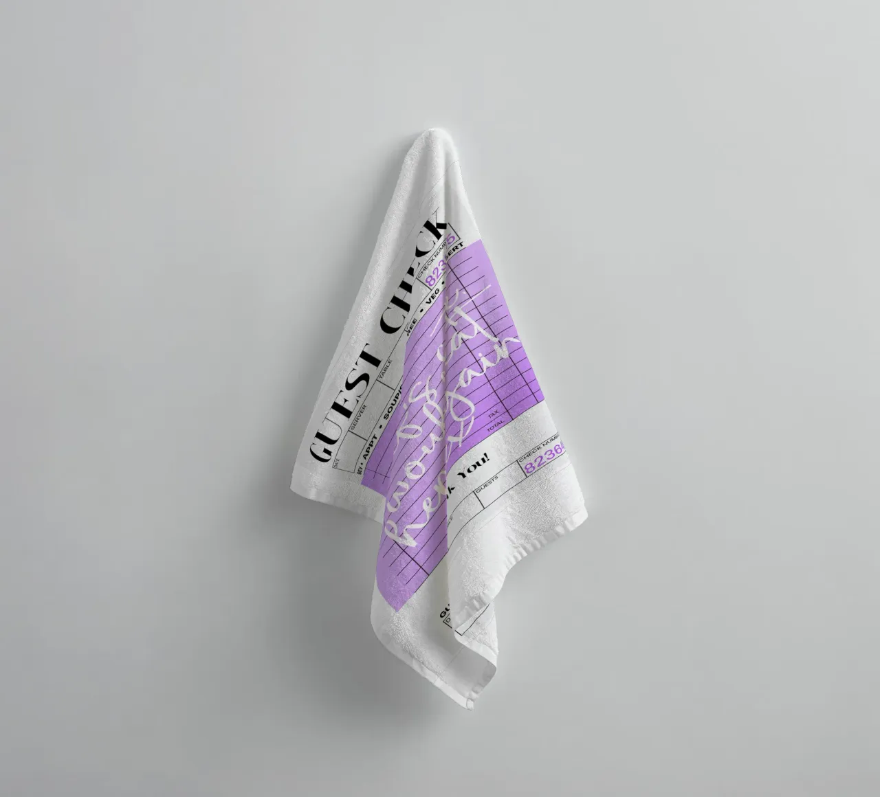Guest Check Poster, Purple Lilac Wall Art, Preppy Wall Art towel by PrintStudio