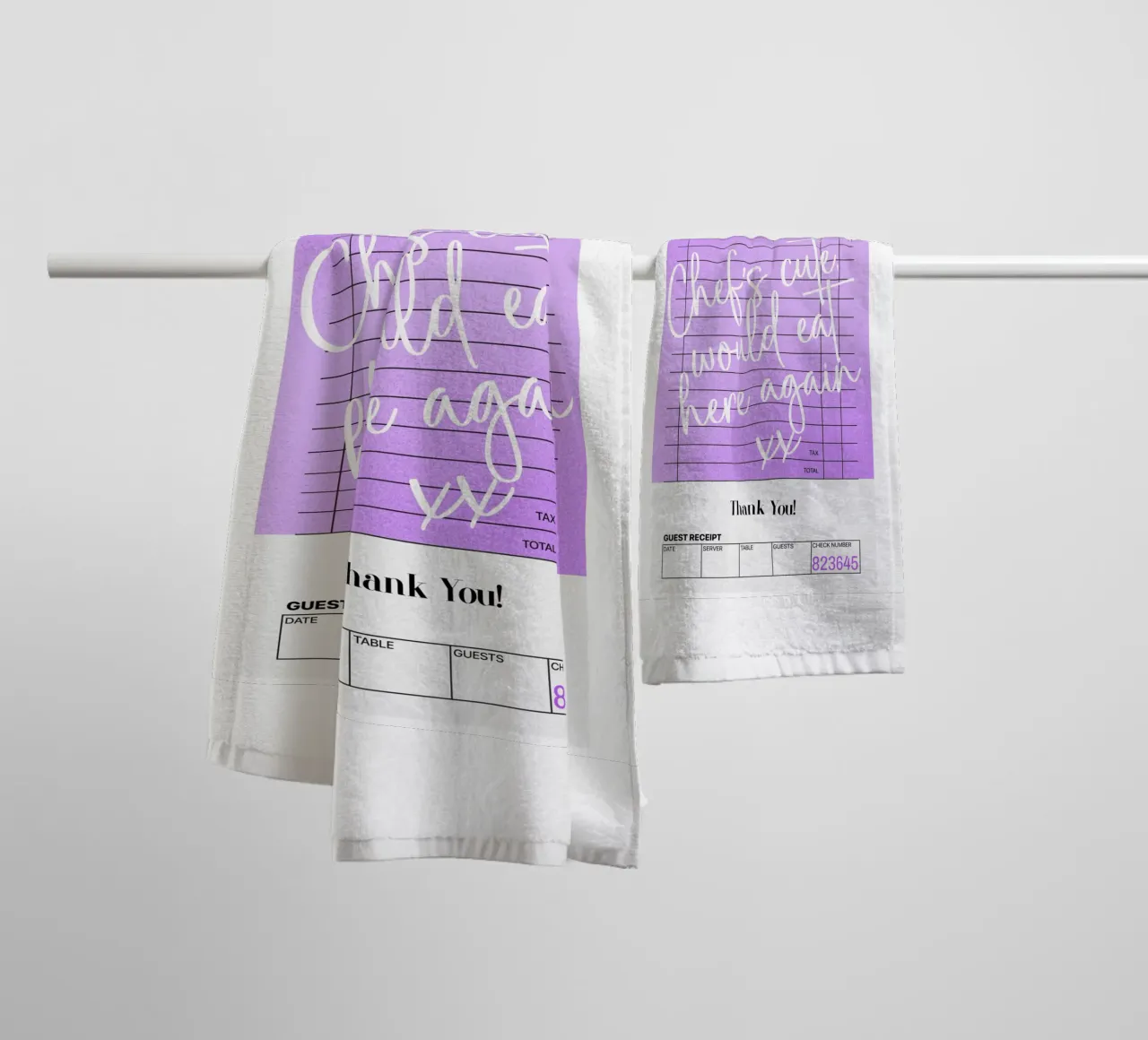 Guest Check Poster, Purple Lilac Wall Art, Preppy Wall Art towel by PrintStudio