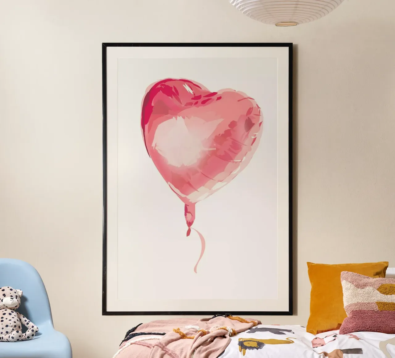 Heart Balloon poster con telaio in plastica da Kateřina Bažantová