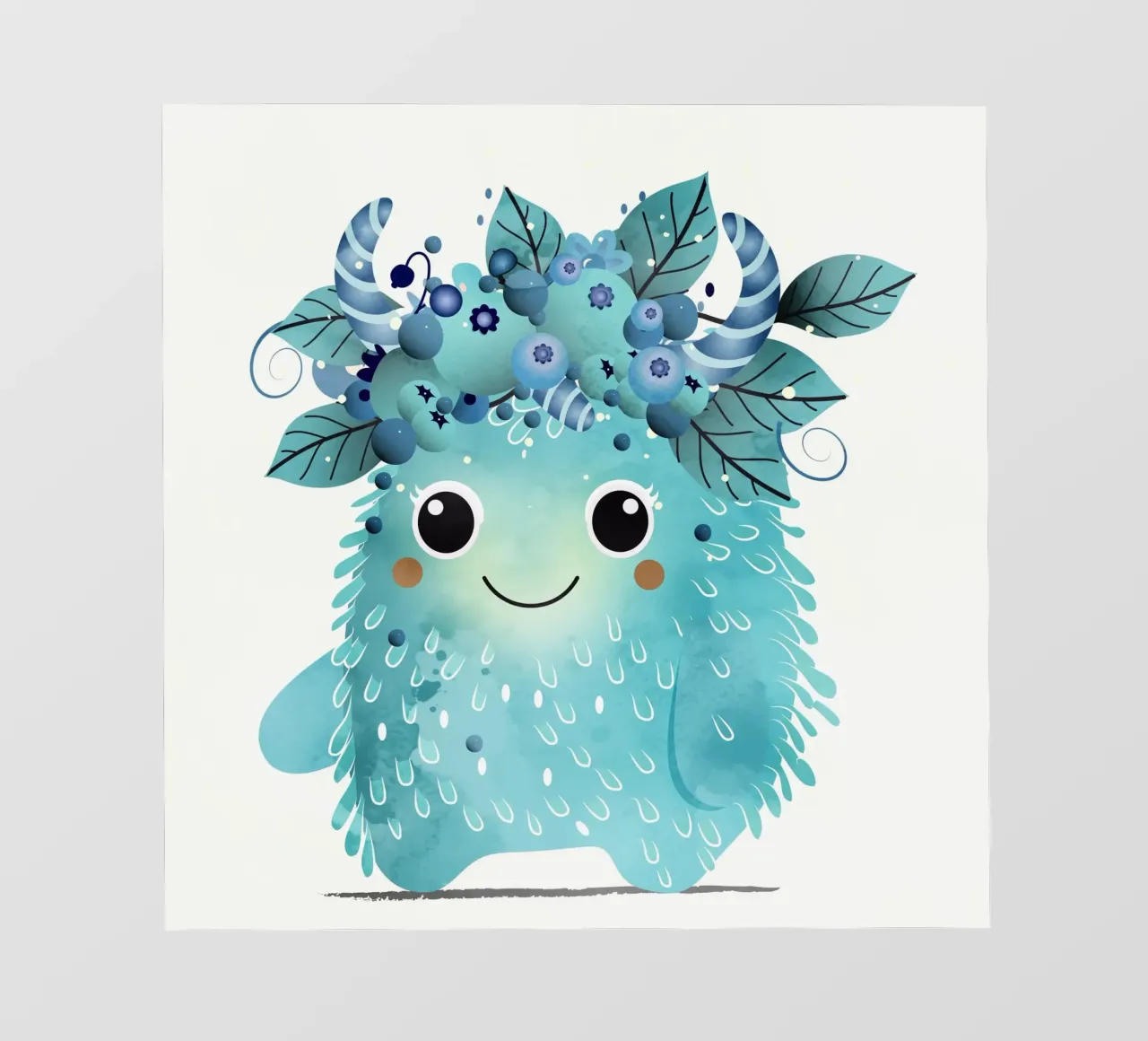 Allegro mostro di mirtilli con ghirlanda di bacche telo in pvc da namosh