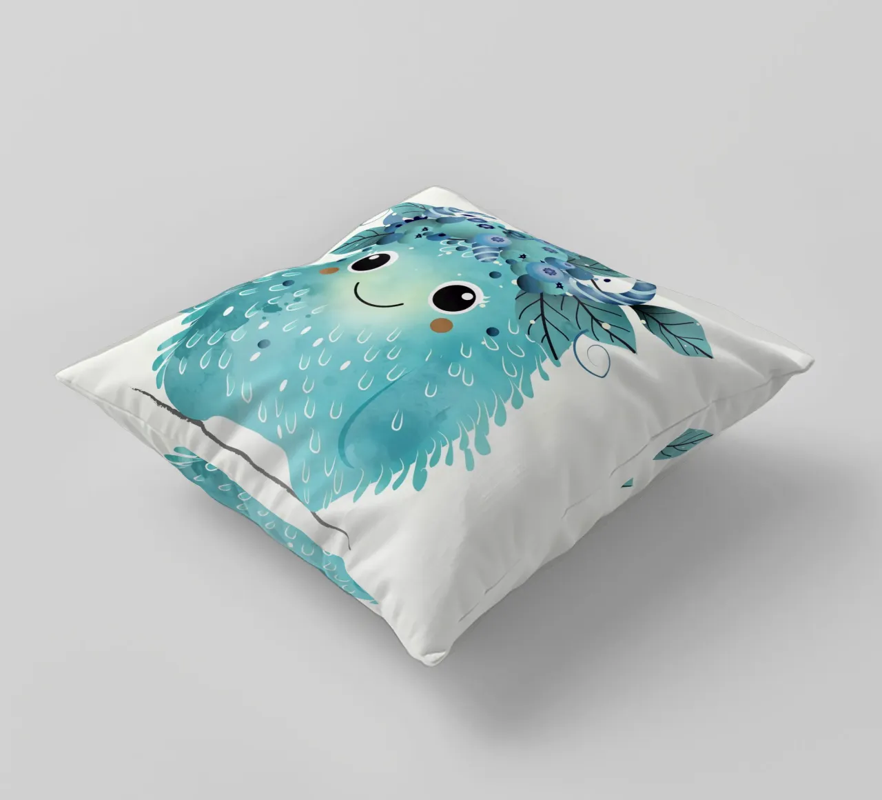 Allegro mostro di mirtilli con ghirlanda di bacche cuscino da namosh