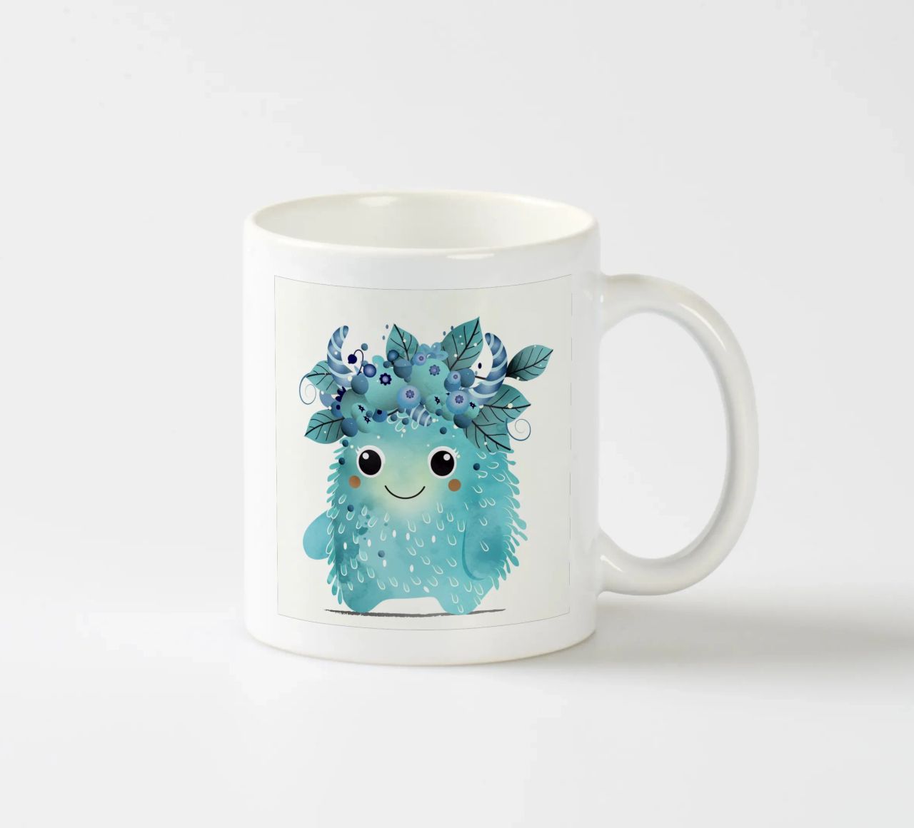 Allegro mostro di mirtilli con ghirlanda di bacche tazza in ceramica da namosh