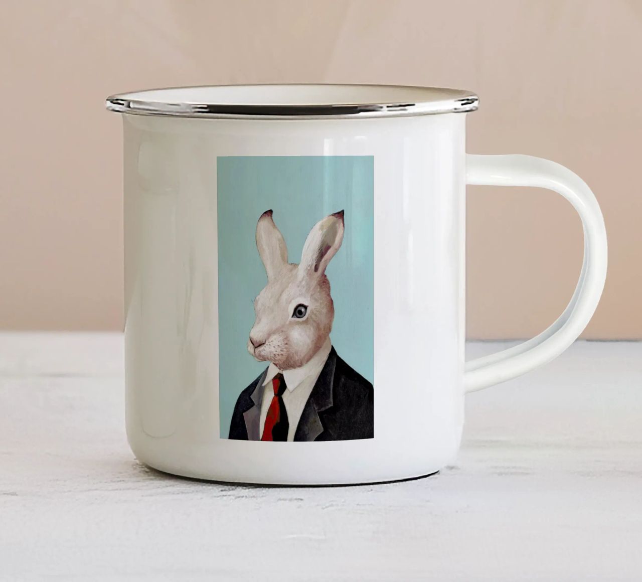 Rabbit tazza in smalto da Animal Crew