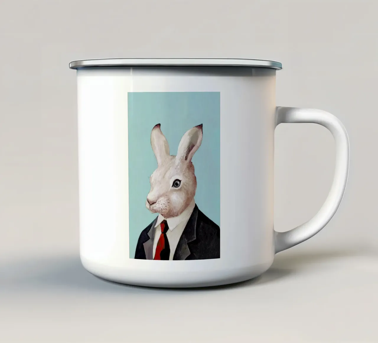 Rabbit Emaille Tasse von Animal Crew