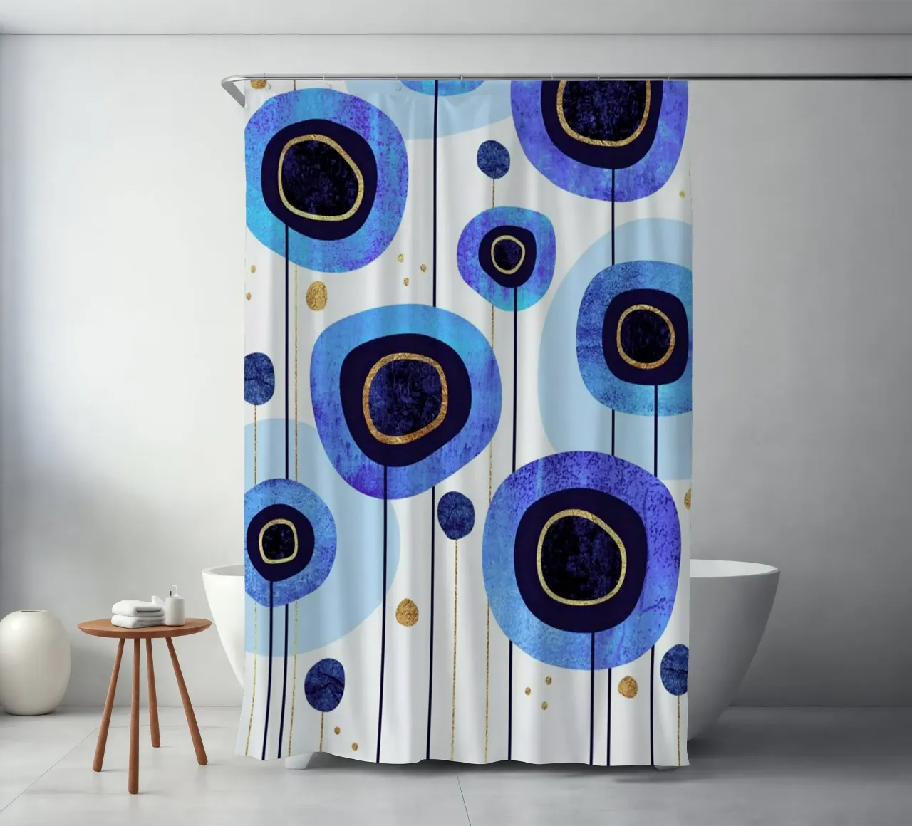 Floral Blubes shower curtain by Elisabeth Fredriksson