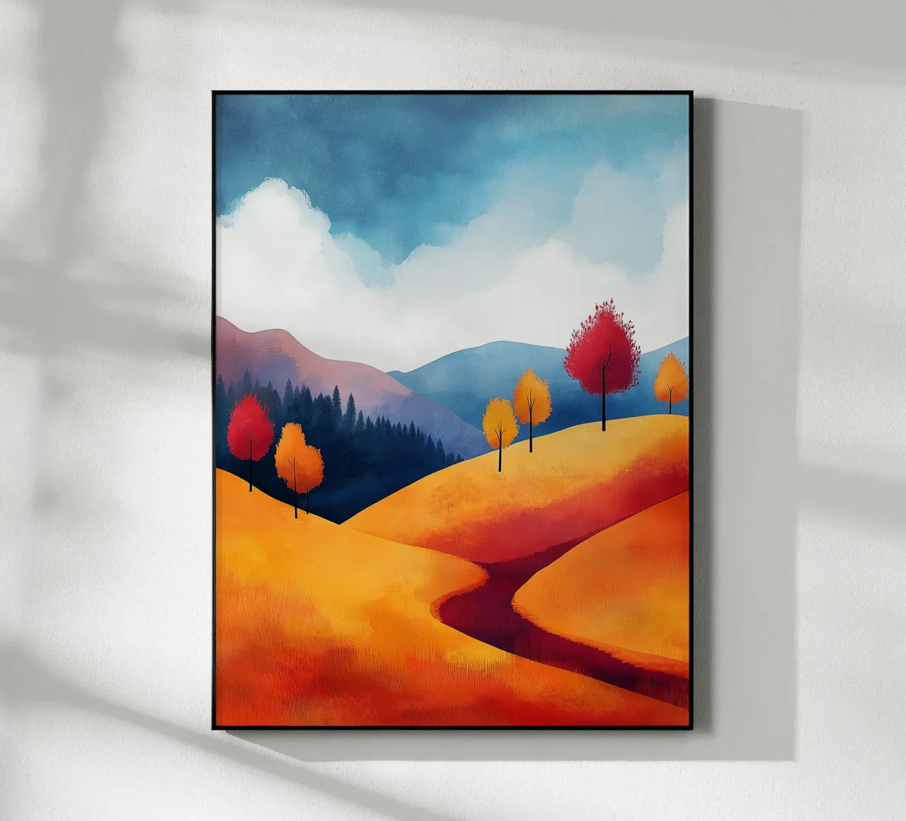 Paisaje abstracto de otoño metacrilato de Flora & Horizon