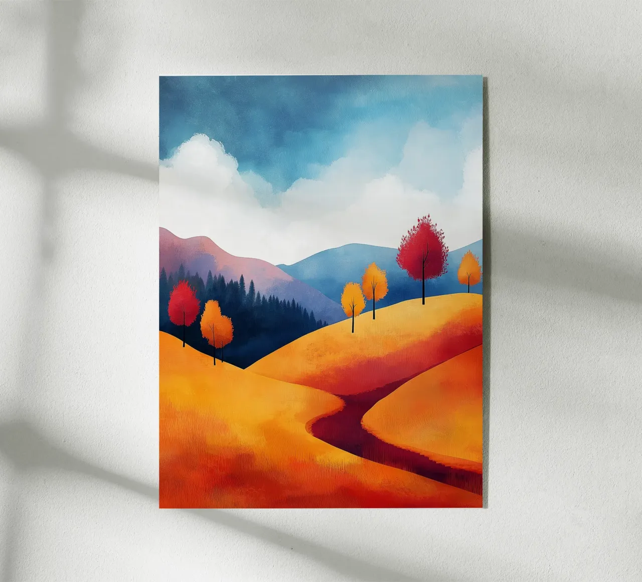 Paisaje abstracto de otoño metacrilato de Flora & Horizon