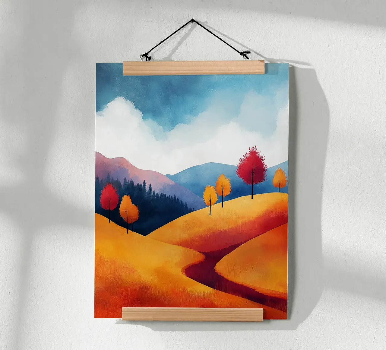 Paesaggio autunnale astratto carta hahnemühle da Flora & Horizon
