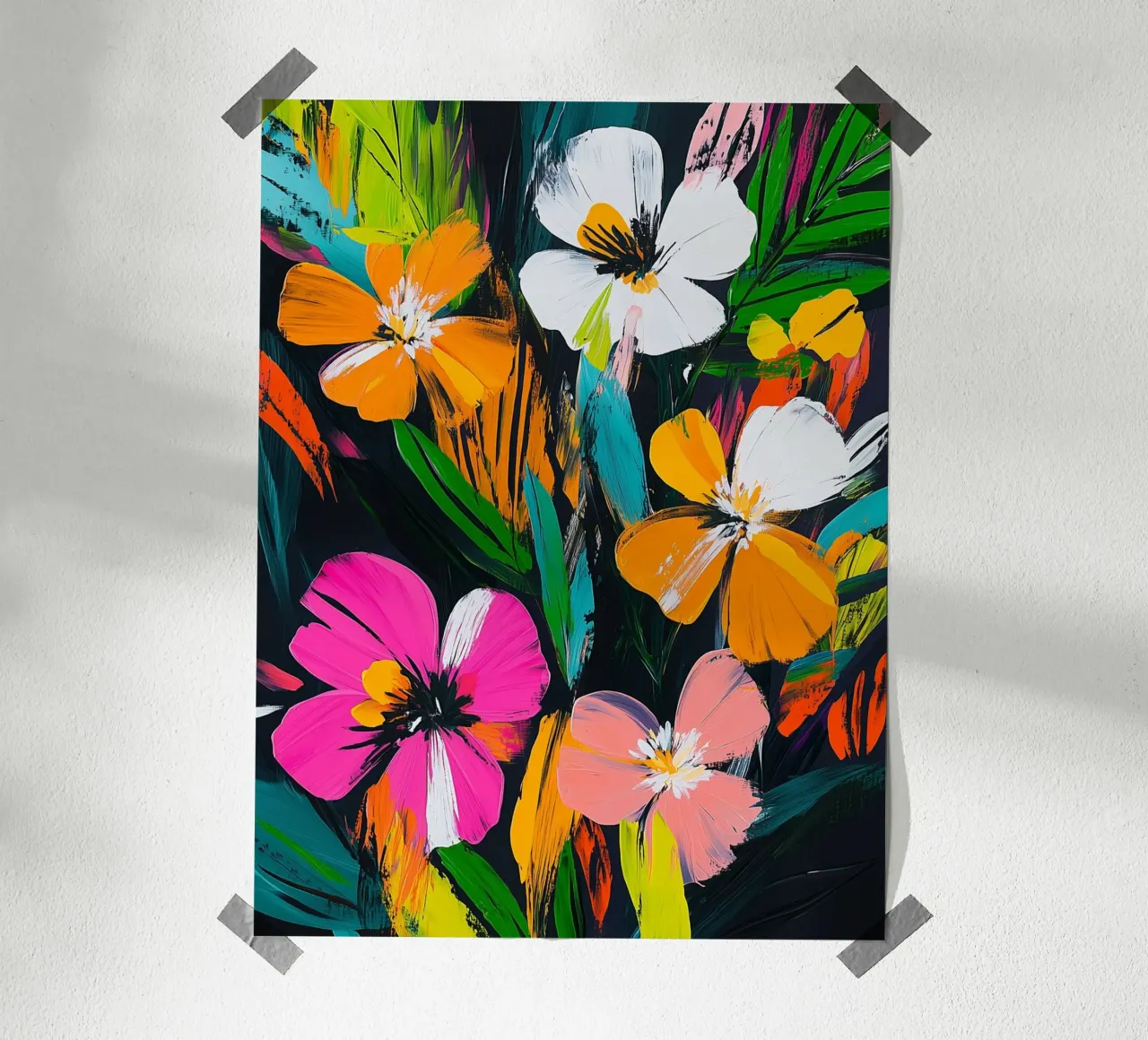 Bouquet di fiori astratti poster da Flora & Horizon