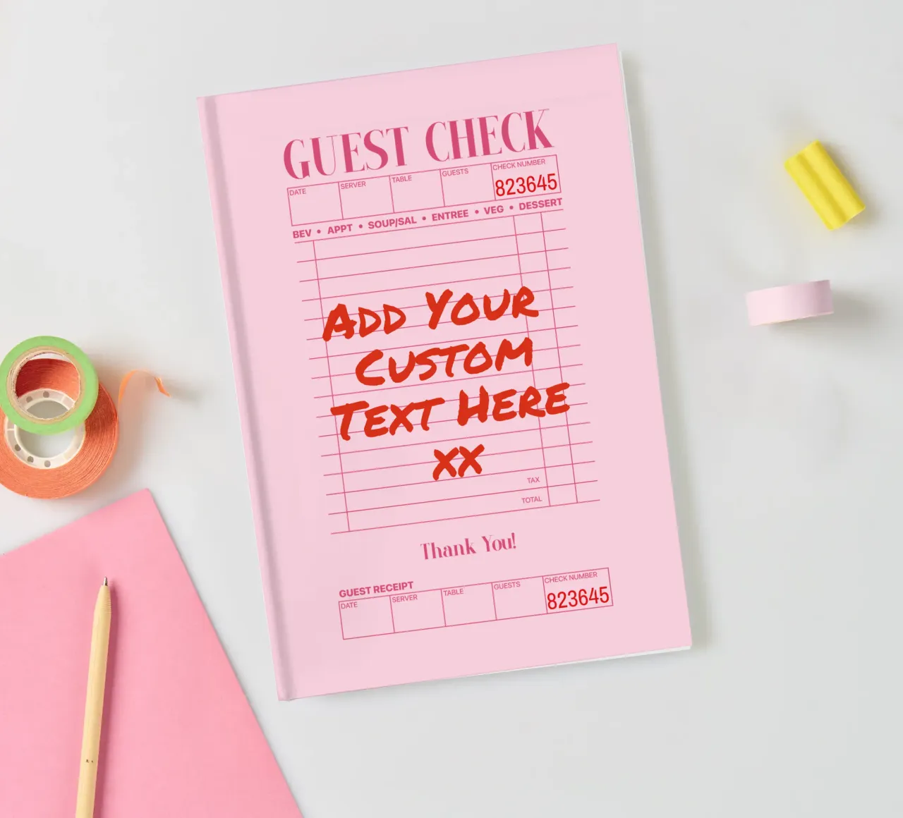 Custom Guest Check Poster, Personalised Print, Custom Art notebook by PrintStudio