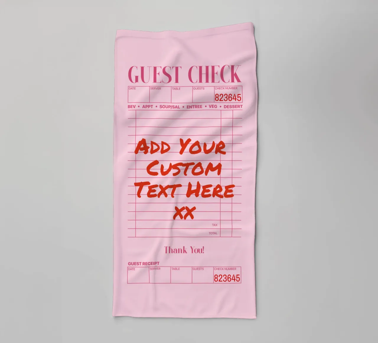 Custom Guest Check Poster, Personalised Print, Custom Art towel by PrintStudio