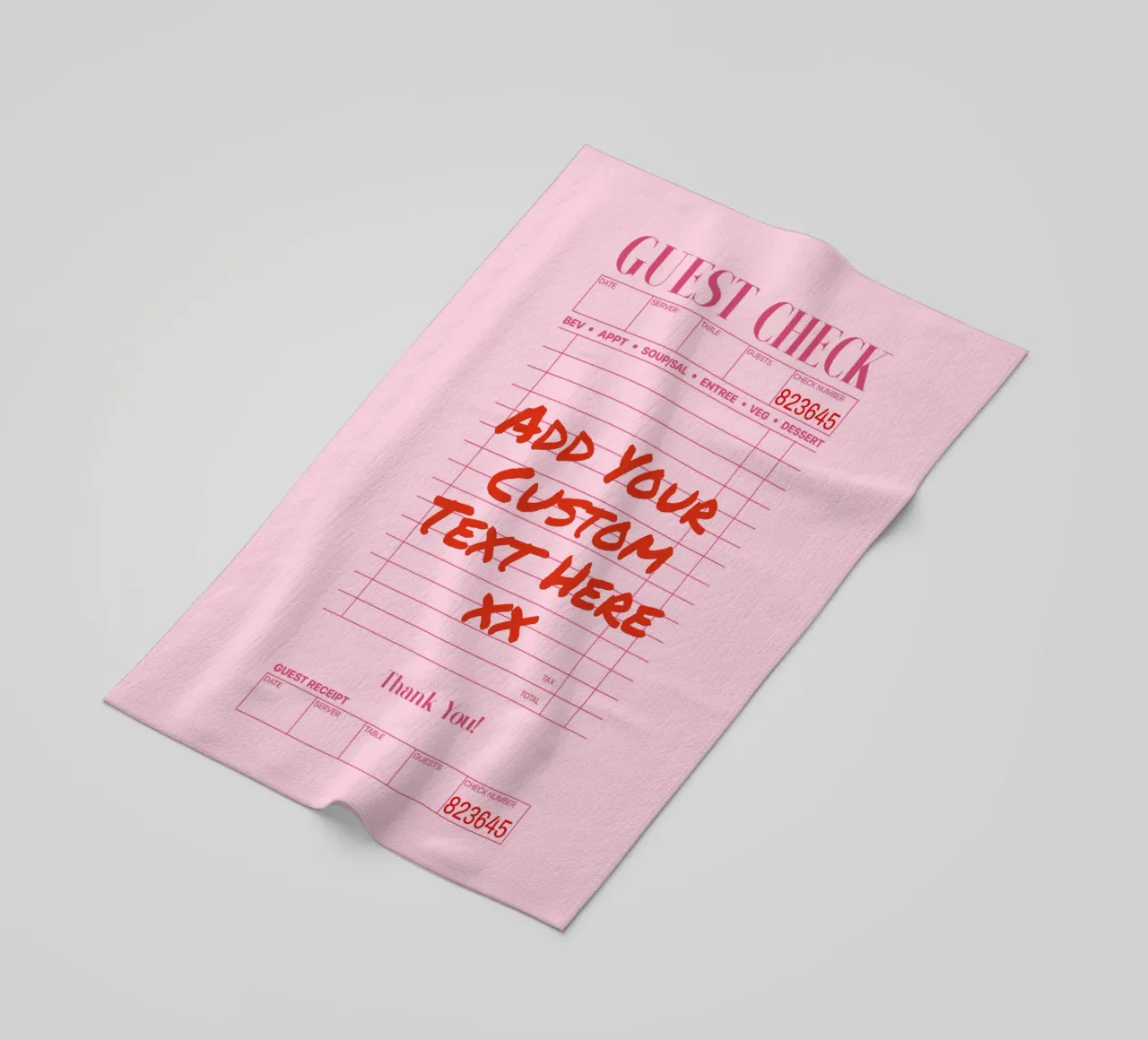 Custom Guest Check Poster, Personalised Print, Custom Art beach towel by PrintStudio