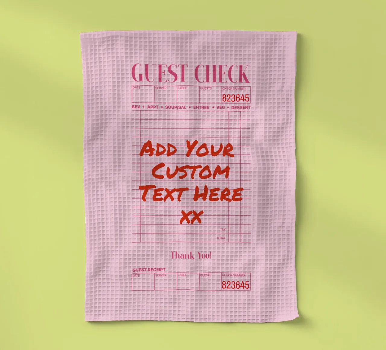 Custom Guest Check Poster, Personalised Print, Custom Art tea towel by PrintStudio