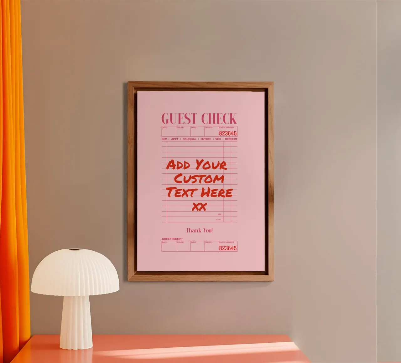 Custom Guest Check Poster, Personalised Print, Custom Art alu-dibond by PrintStudio