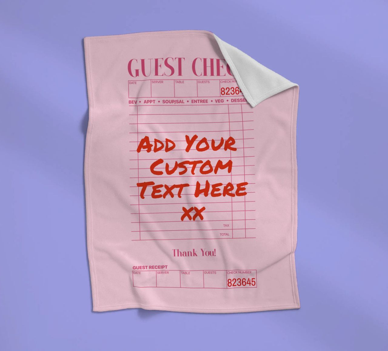 Individuelles Guest Check Poster, Personalisierter Druck, Individuelle Kunst Fleecedecke von PrintStudio