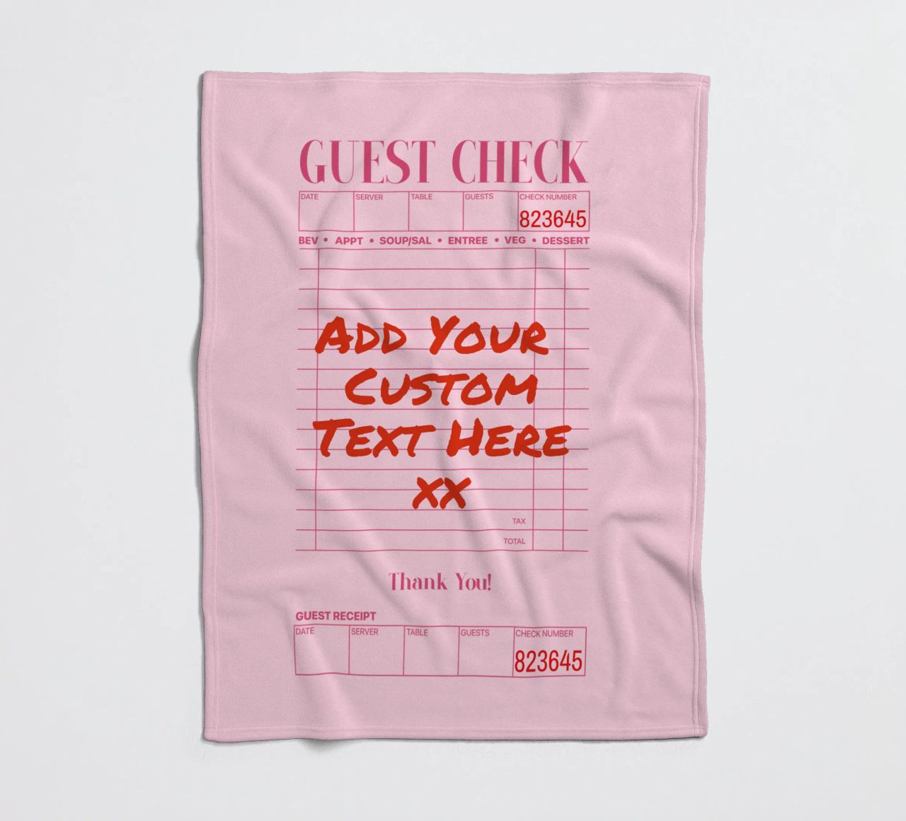 Individuelles Guest Check Poster, Personalisierter Druck, Individuelle Kunst Fleecedecke von PrintStudio