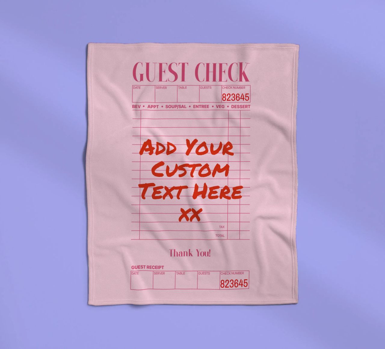 Individuelles Guest Check Poster, Personalisierter Druck, Individuelle Kunst Fleecedecke von PrintStudio