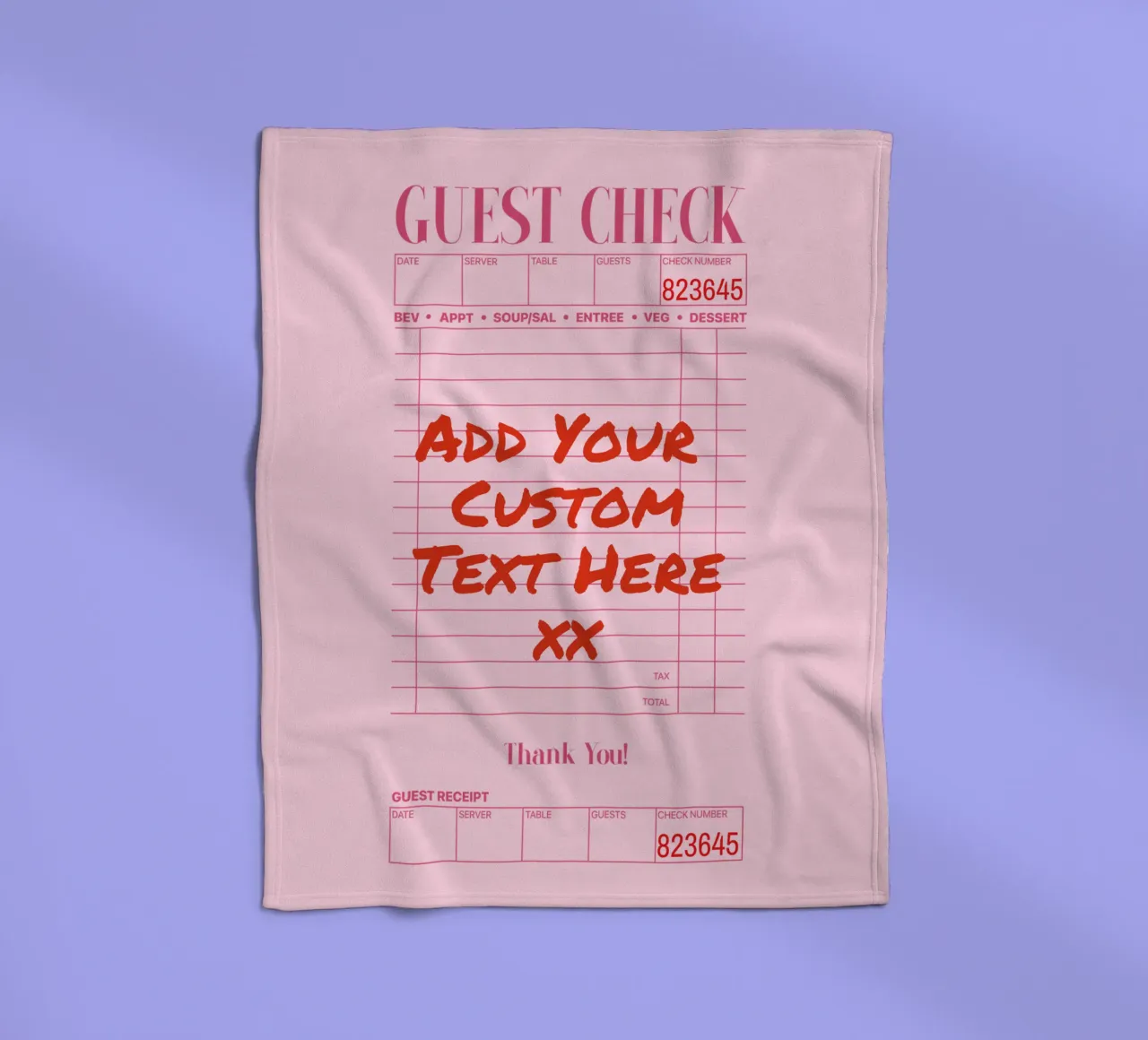Individuelles Guest Check Poster, Personalisierter Druck, Individuelle Kunst Fleecedecke von PrintStudio