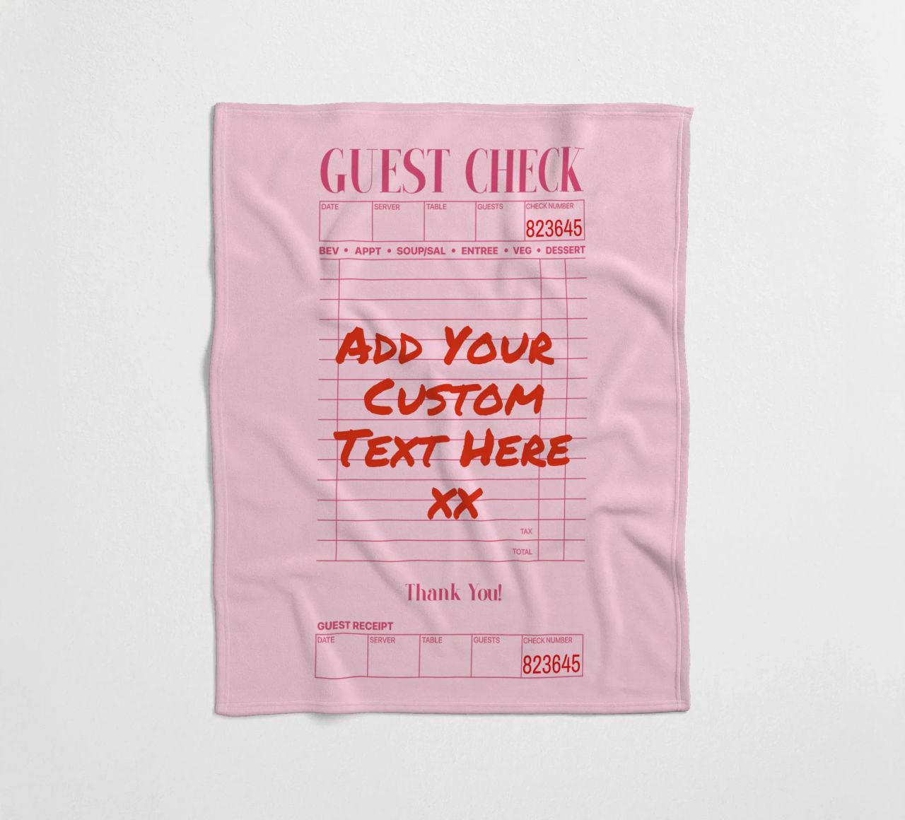 Individuelles Guest Check Poster, Personalisierter Druck, Individuelle Kunst Fleecedecke von PrintStudio