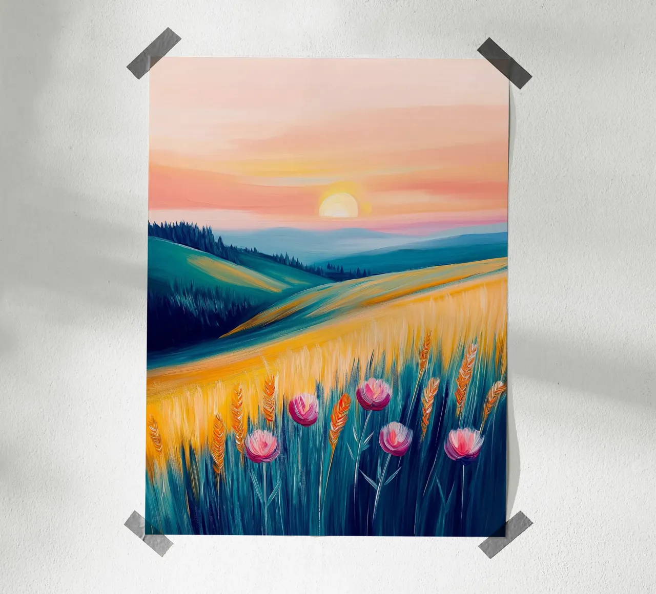 L'alba sui campi in fiore carta hahnemühle da Flora & Horizon